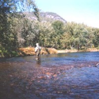 Fishing on the Androscoggin river near Gilead 